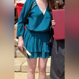 Ramy Brook Teal Long Sleeve Dress